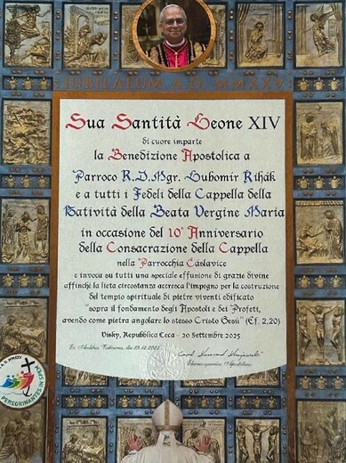 +APOŠTOLSKÉ POŽEHNÁNÍ PRO KAPLI NAVŠTÍVENÍ PANNY MARIE VE VÍSKÁC